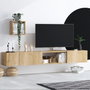 Hanah Home Mueble TV Roble Zafiro 180cm Ancho, Estante Pared 25cm, Cómoda 50cm